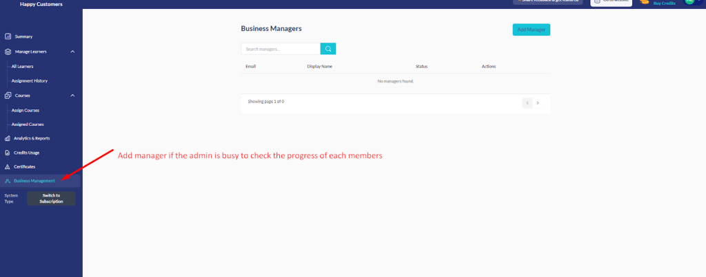 Delegating Manager Access